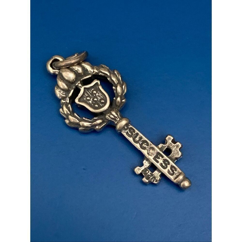 .925 Key to Success Sterling Silver Jewelry Charm #education #honor #school